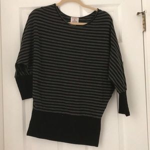 black and grey striped sweater